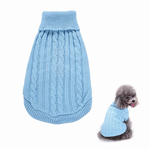 ZEACCT Hundepullover Weihnachten Hund Rollkragenpullover Weihnachten Muster Strickwaren warme Haustier Pullover, Winter Hund Mantel, Pullover Pet-Kostüm für Hundewelpen Party Puppy Geschenk für Hund von ZEACCT