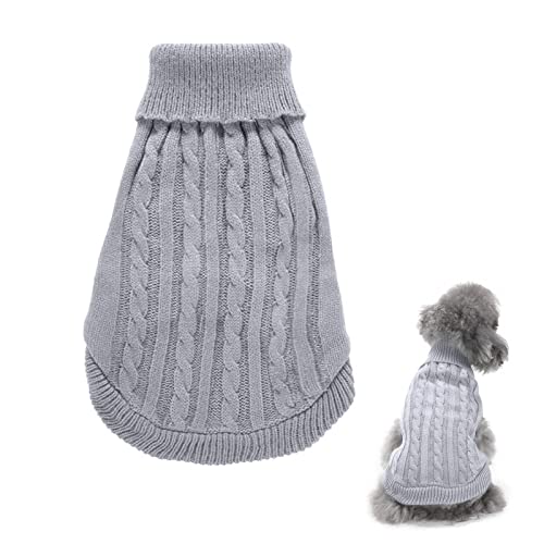 ZEACCT Hundepullover Weihnachten Hund Rollkragenpullover Weihnachten Muster Strickwaren warme Haustier Pullover, Winter Hund Mantel, Pullover Pet-Kostüm für Hundewelpen Party Puppy Geschenk für Hund von ZEACCT