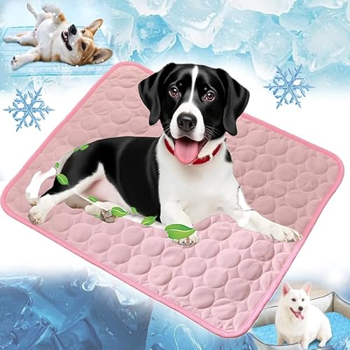 ZEIEYA Kühlmatte für Den Sommer, kühlmatte für Hunde Selbstkühlende Matte für Haustiere Summer Pet Ice Pad Abrieb und Bissfest Natürliche Kühlung, Rutschschutz Mehrere Größen (Rosa, XS) von ZEIEYA