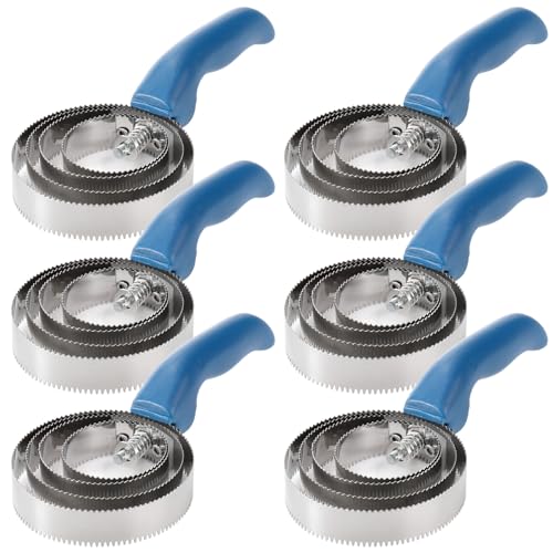 ZENFUN 6 Stück wendbare Striegel, 4 Ringe, Edelstahl, Pferdestriegel mit blauem Gummigriff, doppelseitige Striegelbürste, Pferdeausfallwerkzeug für Schafe, Rinder ZENFUN 6 Stück wendbare Striegel, 4 Ringe, Edelstahl, Pferdestriegel mit blauem Gummigriff, doppelseitige Striegelbürste, Pferdeausfallwerkzeug für Schafe, Rinder von ZENFUN