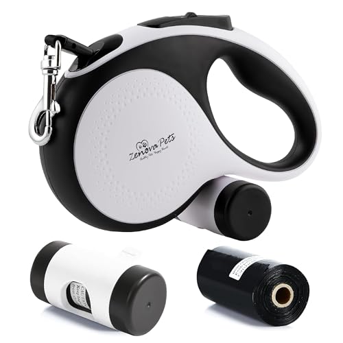 Zenova Pets Einziehbare Hundeleine mit abnehmbarem Kotbeutelhalter für Hunde. Ausziehbare Hundeleinen mit verhedderungsfreiem, 5 m starkem Nylonband, einziehbare Hundeleine für das Training Zenova Pets Einziehbare Hundeleine mit abnehmbarem Kotbeutelhalter für Hunde. Ausziehbare Hundeleinen mit verhedderungsfreiem, 5 m starkem Nylonband, einziehbare Hundeleine für das Training von ZENOVA PETS