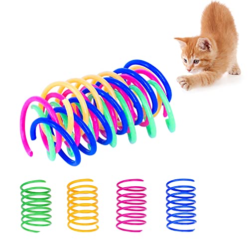 ZENVALY Spielzeug für Katzen, Spiralfedern Interaktives Katzenspielzeug, Buntes Kreatives Langlebiges Spiralfedern für Katzen, Kunststoff Cat Spring Neuheit Haustiere Spielzeug, 20 Stück von ZENVALY