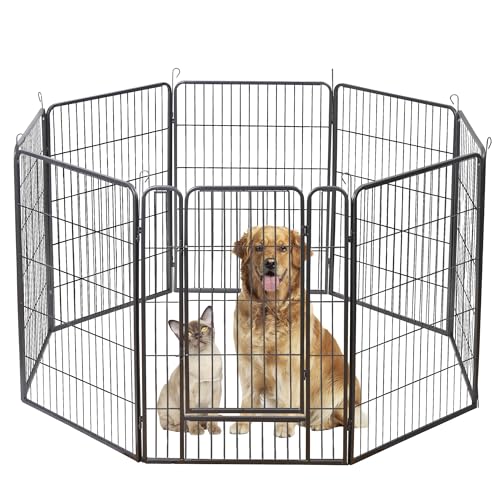 ZENY Hunde-Laufstall, 101,6 cm, 8 Paneele, robuster Haustier-Hundegehege für den Innenbereich, Metall-Hundezaun mit Türen, faltbarer Tier-Outdoor-Übungsstall für Hof, Wohnmobil, Camping ZENY Hunde-Laufstall, 101,6 cm, 8 Paneele, robuster Haustier-Hundegehege für den Innenbereich, Metall-Hundezaun mit Türen, faltbarer Tier-Outdoor-Übungsstall für Hof, Wohnmobil, Camping von ZENY
