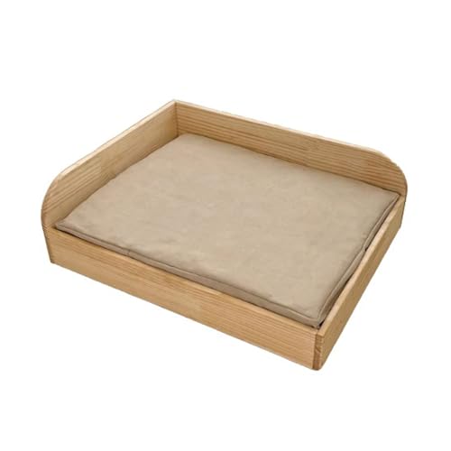 ZEONIK Haustierbett, 68 x 53 x 25 cm, Massivholzbett mit abnehmbarem, waschbarem Canvas-Pad, Zwinger, Holz, Hängebett für alle Jahreszeiten ZEONIK Haustierbett, 68 x 53 x 25 cm, Massivholzbett mit abnehmbarem, waschbarem Canvas-Pad, Zwinger, Holz, Hängebett für alle Jahreszeiten von ZEONIK