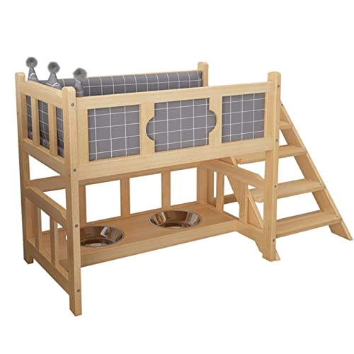 ZEONIK dog bed 2-layer Pet Bed Wooden Dog Bed Elevated Pet Bed with guardrail with stairs and guardrail Dog Bowl Pet Wood Frame Beds for Dogs Cat pet bed ZEONIK dog bed 2-layer Pet Bed Wooden Dog Bed Elevated Pet Bed with guardrail with stairs and guardrail Dog Bowl Pet Wood Frame Beds for Dogs Cat pet bed von ZEONIK
