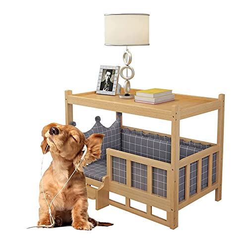 ZEONIK hundebett Doppelschichtiges Haustierbett, erhöhtes Massivholz-Hundebett, Haustierbett, Beistelltisch mit Matratze, Treppe und Geländer für mittelgroße/kleine Hunde und Katzen hundebetten ZEONIK hundebett Doppelschichtiges Haustierbett, erhöhtes Massivholz-Hundebett, Haustierbett, Beistelltisch mit Matratze, Treppe und Geländer für mittelgroße/kleine Hunde und Katzen hundebetten von ZEONIK