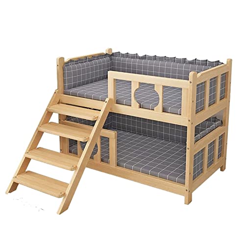 ZEONIK hundebett Doppelschichtiges Hundebett, erhöhtes Haustierbett mit Matratze, Hundebett aus Holz mit Sicherheitsgeländer, Hundehütte, geeignet für Katzen und kleine Hunde hundebetten ZEONIK hundebett Doppelschichtiges Hundebett, erhöhtes Haustierbett mit Matratze, Hundebett aus Holz mit Sicherheitsgeländer, Hundehütte, geeignet für Katzen und kleine Hunde hundebetten von ZEONIK