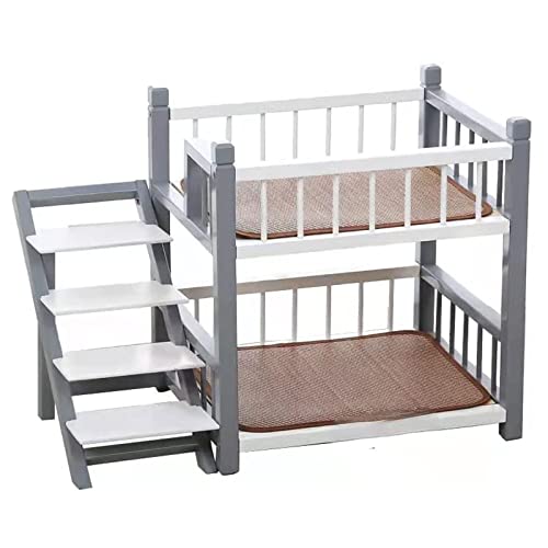 hundebett Doppelschichtiges Hundebett aus Holz, erhöhtes Haustierbettgestell, doppeltes Hundebett, Haustiersofa mit Stufen, Hundetreppe, geeignet für Katzen und kleine Hunde hundebetten hundebett Doppelschichtiges Hundebett aus Holz, erhöhtes Haustierbettgestell, doppeltes Hundebett, Haustiersofa mit Stufen, Hundetreppe, geeignet für Katzen und kleine Hunde hundebetten von ZEONIK