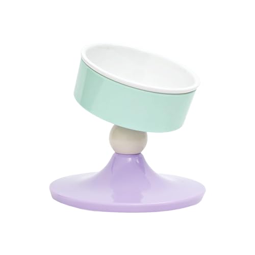 Erhöhter Futternapf für Haustiere, höhenverstellbar, Keramik-Wassernapf, ergonomisches geneigtes Design für Katzen, kleine Hunde, Keramik, erhöhter Futternapf von ZEPFJHE