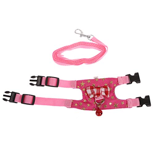Hundegeschirr mit Schmetterlingsschleife, kariert, flexibles Seil, Outdoor, für Zwerghamster, Rennmäuse, Chinchilla, Fe von ZEPFJHE