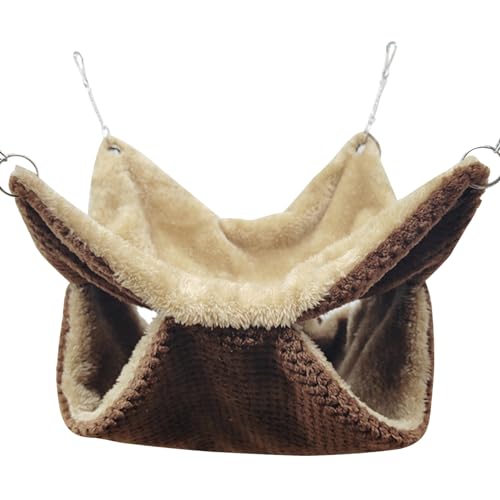 ZEPFJHE Haustier-Hamster-Hängematte, doppellagig, Meerschweinchenkäfig, Plüsch, Winter, warmes Hängenest, Schlafbett, kleines Haustierhaus von ZEPFJHE