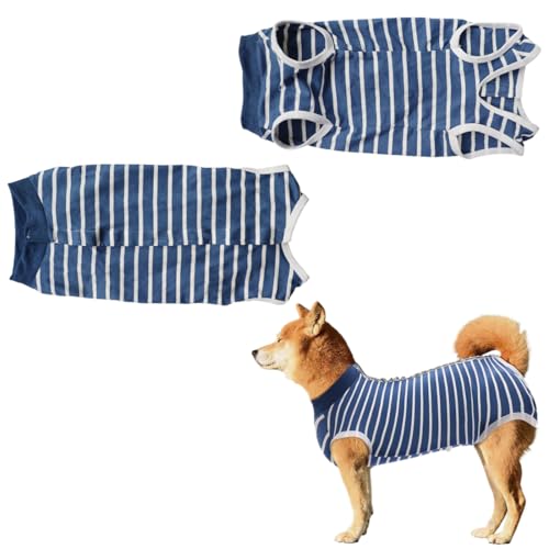 ZEPIQOR Hundebody Nach Op Hunde Body Operation Hündin Rüde Hundebody Wundschutz Erholungsanzug für Hund Body Kastration Hund nach der Operation Kegel-Alternative(blau,L) von ZEPIQOR