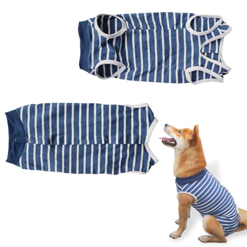 ZEPIQOR Hundebody Nach Op Hunde Body Operation Hündin Rüde Hundebody Wundschutz Erholungsanzug für Hund Body Kastration Hund nach der Operation Kegel-Alternative(blau,XL) von ZEPIQOR
