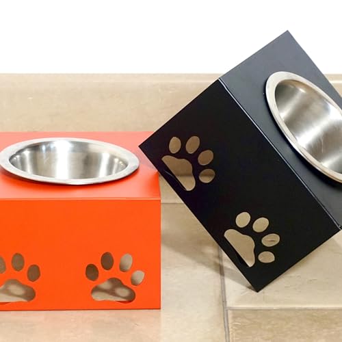 ZOIMANIA - Futternapfhalter für Einzelbett, personalisierbar mit dem Namen Ihres Hundes, aus lackiertem Stahl (groß 21 cm) von ZEROINOX