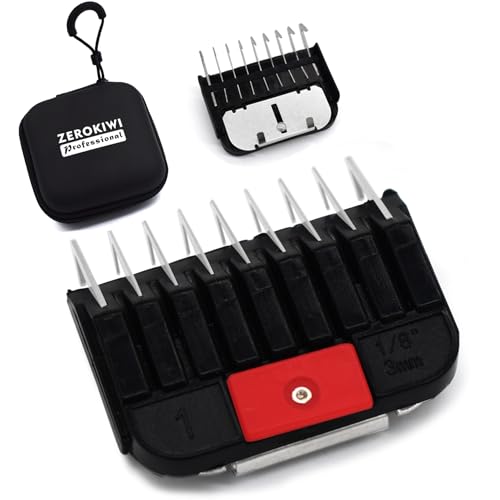 Professioneller Tierschermaschine im A5-Stil, Edelstahl, farbcodiert, Schnappbefestigung, Führungskamm, 0,3 cm - 2,5 cm, kompatibel mit Wahl KM Serie Oster A5 Andis, abnehmbare Klinge, Haustierfriseur Professioneller Tierschermaschine im A5-Stil, Edelstahl, farbcodiert, Schnappbefestigung, Führungskamm, 0,3 cm - 2,5 cm, kompatibel mit Wahl KM Serie Oster A5 Andis, abnehmbare Klinge, Haustierfriseur von ZEROKIWI