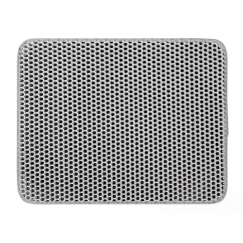 Katzenstreu-Matte, Streu-Auffangmatte, doppellagiger, leichter Teppich, wasserdicht, EVA, waschbar, Katzenmatte for kleine und mittelgroße Katzen, Kitty (Color : Gray, Size : 90x60cm/35.4x23.6in) von ZERVA