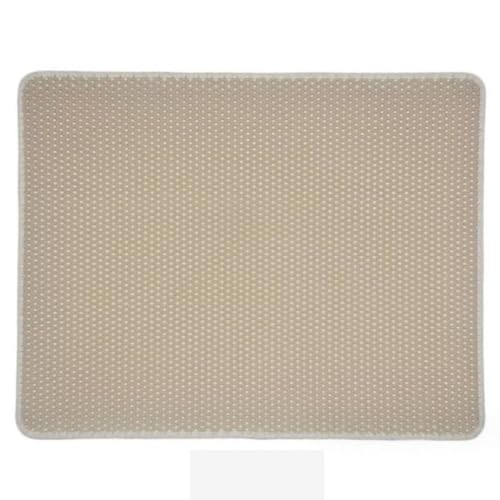 Katzenstreu-Matte, Streu-Auffangmatte, doppellagiger, leichter Teppich, wasserdicht, EVA, waschbar, Katzenmatte for kleine und mittelgroße Katzen, Kitty (Color : Khaki, Size : 75x55cm/29.5x21.6in) von ZERVA