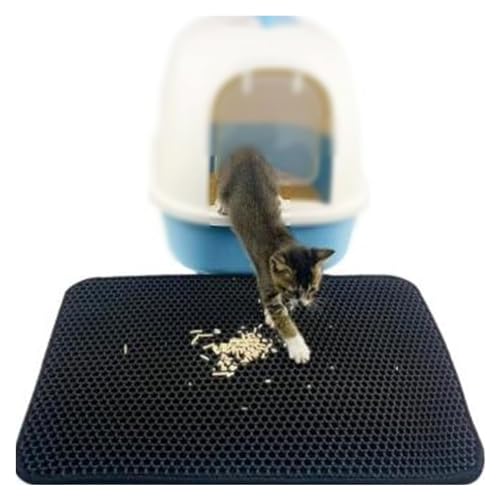 Katzentoilettenmatte, leicht zu reinigende Katzentoilettenmatte for Kätzchen und Katzen im Innenbereich | Heimtierbedarf | Katzenbedarf | Katzentoiletten (Color : Black, Size : 75x55cm/29.5x21.6in) von ZERVA