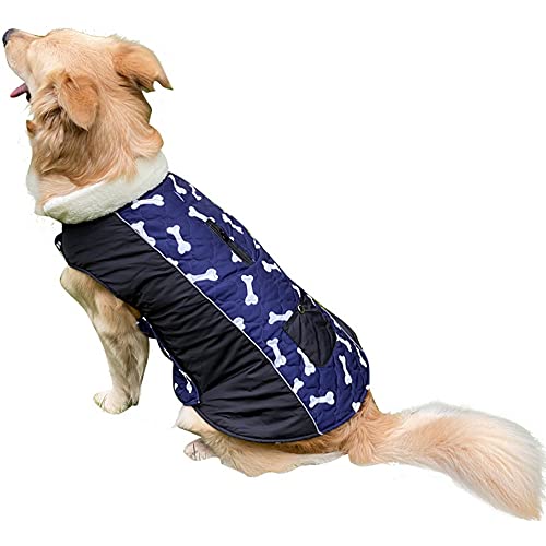 ZESLIV Haustier Kleidung Hunde Warmer Mantel Wasserdicht doppelseitig tragbar wasserdicht für Kleine Mittelere und Große Hund von ZESLIV