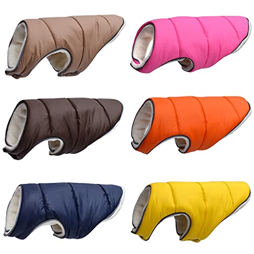 ZESLIV Winterjacke für Hunde - Outdoor Hundemantel aus Polarfleece für Kleine, Mittlere und Große Hunde - Reflektierende Thermo Jacke Winterweste Braun 6XL von ZESLIV