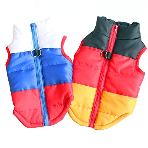 ZESLIV Hunde Winterjacke Thermo Hundemantel für Kleine und mittelgroße und großer Hunde Haustier Hundejacke Winterweste Rot/Blau/Weiß von ZESLIV