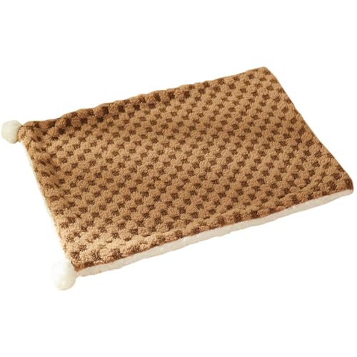 ZESLIV Hundedecke Katzendecken Flauschig, 50x35CM Haustier Decken, Flanell Hundebett Matte Schlafplatz für Hund Katzen, Braun von ZESLIV