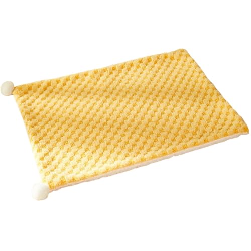 ZESLIV Hundedecke Katzendecken Flauschig, 50x35CM Haustier Decken, Flanell Hundebett Matte Schlafplatz für Hund Katzen, Gelb von ZESLIV