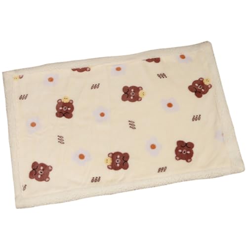 ZESLIV Hundedecke Katzendecken Flauschig, 60x40CM Haustier Fleece Decken, Flanell Hundebett Matte Schlafplatz für Hund Katzen, Beige von ZESLIV