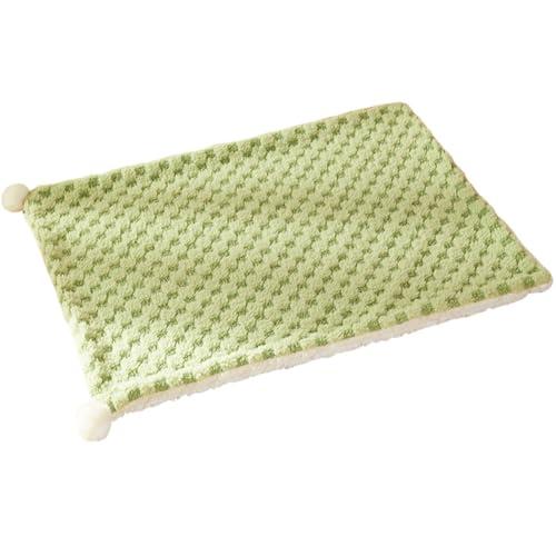 ZESLIV Hundedecke Katzendecken Flauschig, 60x45CM Haustier Decken, Flanell Hundebett Matte Schlafplatz für Hund Katzen, Grün von ZESLIV