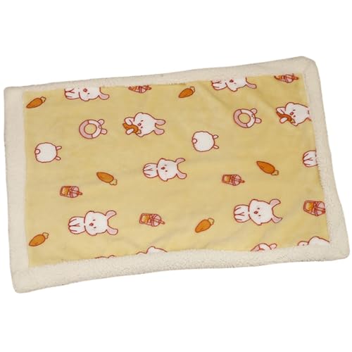 ZESLIV Hundedecke Katzendecken Flauschig, 70x50CM Haustier Fleece Decken, Flanell Hundebett Matte Schlafplatz für Hund Katzen, Gelb von ZESLIV