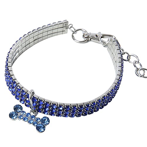 ZESLIV Hundehalsband glitzernde Diamanten Pet Halsband Halskette Für Kleine Mittlere Hunde mit Knochenform Anhänge von ZESLIV