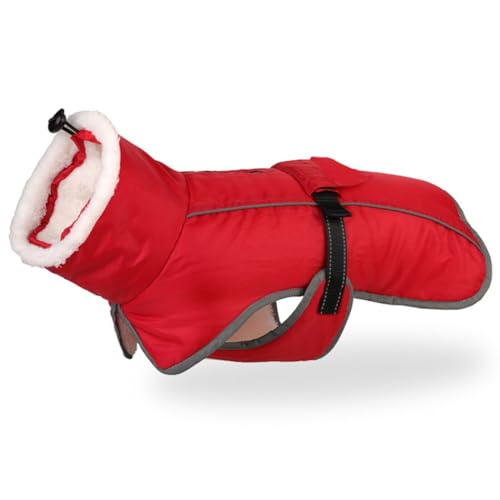 ZESLIV Hundejacke Fleecefutter Winterkleidung wasserdichte Weste Hunderegenmantel für Mittelgroße Große Hunde, Rot ZESLIV Hundejacke Fleecefutter Winterkleidung wasserdichte Weste Hunderegenmantel für Mittelgroße Große Hunde, Rot von ZESLIV