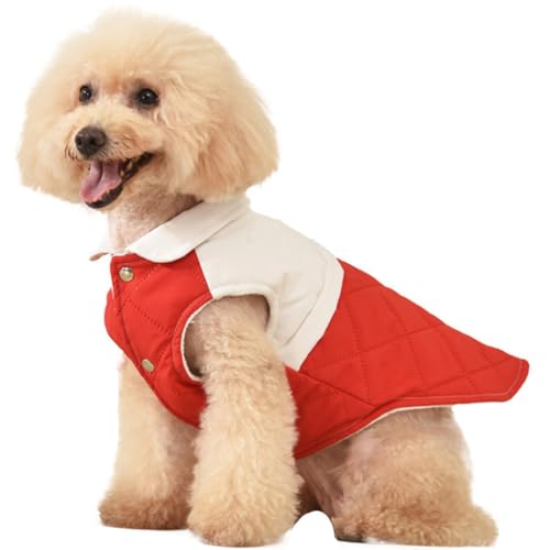 ZESLIV Hundejacke Hundemantel Winter Jacke Warm Winterweste für Kleine Mittlere Große Hunde, Rot XL von ZESLIV
