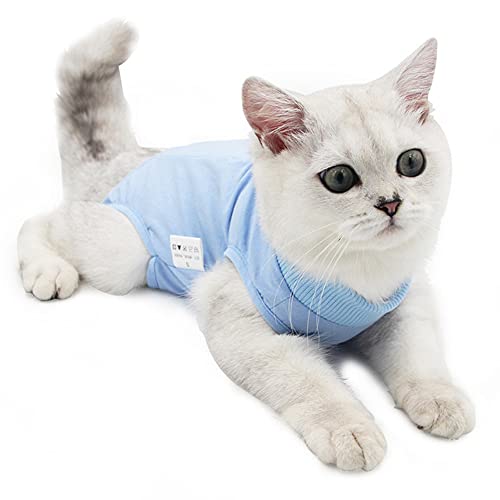 ZESLIV Katzen Genesungsanzug gegen Lecken E-Halsband Alternative für Katzen Hunde Haustiere Schutz Kleidung Wiederherstellung Anzug Weste Chirurgie zur Verwendung nach von ZESLIV