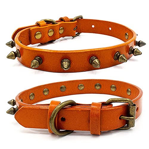 ZESLIV Retro Hundehalsband aus mit Spikes Halsband verstellbar MIT Nieten breit Schutz Mut Pets von Anderen Beißen Reihe von Nieten von ZESLIV