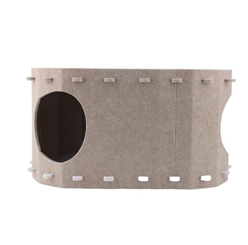 Filz-Katzenbett mit extra viel Platz, Winterfester Katzenkorb & Katzenschlafplatz – Robustes Katzenhaus Indoor mit Leichter Montage, 58x33x30cm, 8kg Tragkraft (Khaki, 58x33x30 cm) von ZESTEFY