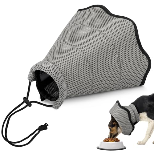 Hundekegel, faltbare Genesungshalsbänder für Hunde, verstellbares Hundehalsband nach Operationen, weiches Netz-Hundehalsband, elisabethanisches Halsband für große, mittelgroße und kleine Hunde (Grau, von ZESTEFY