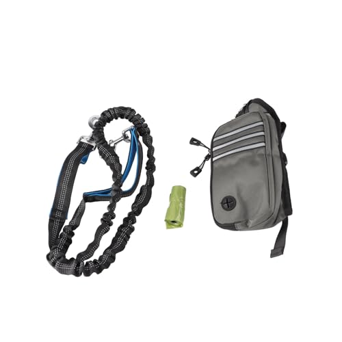 Joggingleine Hunde, Reflektierend Joggingleine Hunde Mit Bauchgurt, Verstellbarer Bauchgurt Hundeleine, Anti-Stress Freihändig Jogging Leine Hundeleine für Joggen Laufen Wandern von ZESTEFY