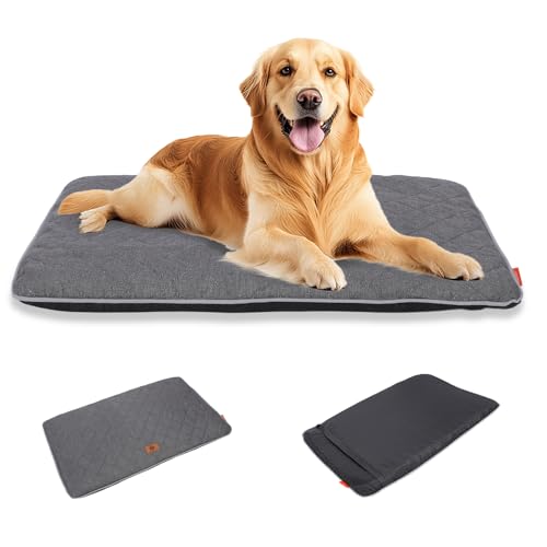 ZESTEFY Orthopädische Hundematte, Abnehmbares und waschbares Hundebett für Auto & Outdoor - Vier Jahreszeiten, rutschfest, atmungsaktiv - für Hunde geeignet (Dunkelgrau, XL) von ZESTEFY