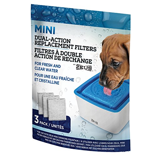 Zeus Ersatzreinigungsfilterfilter für MINI Trinkbrunnen 1,5L für Hunde, 3er Pack von Zeus