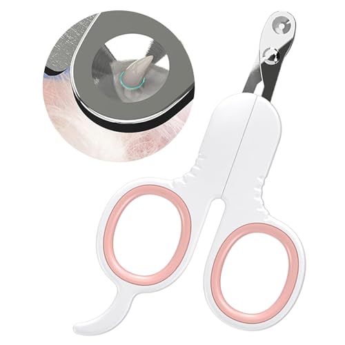 ZEWZE Krallenschere Katzen, Nagelknipser für Katzen，Sicherheits Edelstahl Katzennagelschneider ，Anfänger toll geeignet, für Hunde Welpen Kaninchen und Kleintiere (Rosa) von ZEWZE