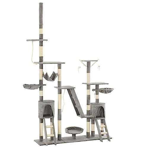 Katzen-Kratzbaum, ZEYUAN Katzenzubehöhr, Kratzbaum Für Katzen, Katze Baum, Katzenkratzbaum, Katzenturm, Katzenmöbel, mit Sisal-Kratzsäulen 230-250 cm Grau Katzen-Kratzbaum, ZEYUAN Katzenzubehöhr, Kratzbaum Für Katzen, Katze Baum, Katzenkratzbaum, Katzenturm, Katzenmöbel, mit Sisal-Kratzsäulen 230-250 cm Grau von ZEYUAN