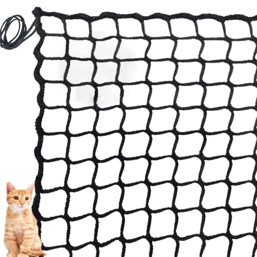 ZFEHADM Universal Sicherheitsnetz Kinder Schutznetz Polyester Knotenlos Treppe Zaun GeländerSicherheitsschutz Anti-Fall für Haustier Katzennetz Balkone Terrassen Fenster (schwarz,1 * 3m(3 * 10ft)) von ZFEHADM