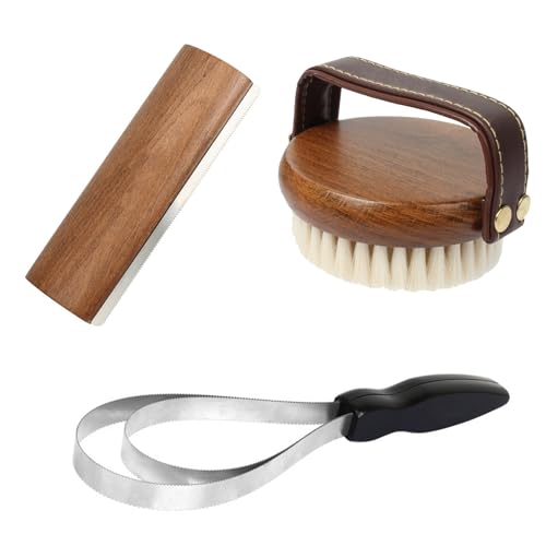 ZFFOZZ Handgefertigtes 3-teiliges Pferdepflege-Set aus Massivholz, Einhand- und Zweihand-Schweißkratzer mit Bürste, Perfekt für Pferdereinigung und -Pflege ZFFOZZ Handgefertigtes 3-teiliges Pferdepflege-Set aus Massivholz, Einhand- und Zweihand-Schweißkratzer mit Bürste, Perfekt für Pferdereinigung und -Pflege von ZFFOZZ