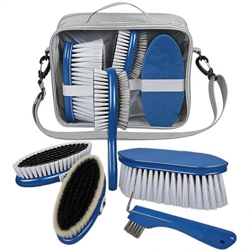 ZFFOZZ Pferdezubehör-Reinigungsset, 6-teiliges Set Mit Hufkratzer, Pferdekamm, Bürste, Schwamm, Doppelseitigem Kamm, Ideal für Pferdepflege und Zaumzeugpflege ZFFOZZ Pferdezubehör-Reinigungsset, 6-teiliges Set Mit Hufkratzer, Pferdekamm, Bürste, Schwamm, Doppelseitigem Kamm, Ideal für Pferdepflege und Zaumzeugpflege von ZFFOZZ