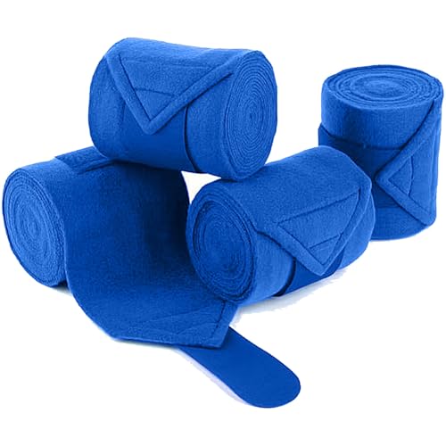 ZFFOZZ Sherpa-Pferdebandagen-Set - Reitsport-Bandagen für Springreiten, Dressur, Beinstütze und Sehnenschutz(Blue) von ZFFOZZ