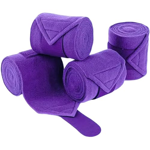 ZFFOZZ Sherpa-Pferdebandagen-Set - Reitsport-Bandagen für Springreiten, Dressur, Beinstütze und Sehnenschutz(Purple) von ZFFOZZ