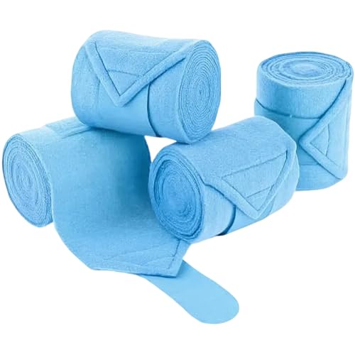 ZFFOZZ Sherpa-Pferdebandagen-Set - Reitsport-Bandagen für Springreiten, Dressur, Beinstütze und Sehnenschutz(Sky Blue) von ZFFOZZ