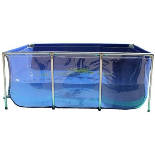Fischteich aus PVC-Leinwand mit Rahmen, Wassertank für Aquarien im Freien, Garten-Fischbecken mit transparenter Sichtscheibe für die Zucht von Koi und Hydrokulturpflanzen, 100 x 60 x 51 cm von ZFSSH