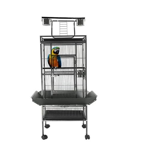 61 Zoll großes schwarzes Vogelkäfignest aus Metall mit rollenden Nymphensittichen, Tauben, Papageien, Aras, Spielplatzhäusern, Vogelkäfig, Heimtierbedarf 61 Zoll großes schwarzes Vogelkäfignest aus Metall mit rollenden Nymphensittichen, Tauben, Papageien, Aras, Spielplatzhäusern, Vogelkäfig, Heimtierbedarf von ZGCrumphant